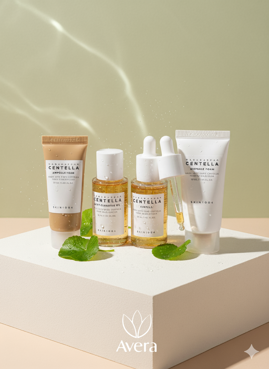 Madagascar Centella Travel Kit, Basic Skincare Box, Compact Size, Soothing Calming Yellow/White